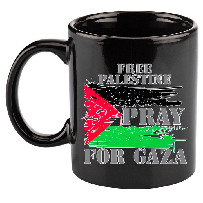 Free Palestine Pray For Gaza Palestinian Flag 11oz C Handle Ceramic Mug