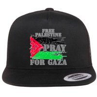 Free Palestine Pray For Gaza Palestinian Flag Flatbill Hat