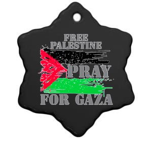 Free Palestine Pray For Gaza Palestinian Flag Ceramic Star Ornament