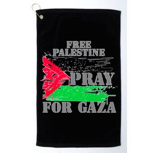 Free Palestine Pray For Gaza Palestinian Flag Platinum Collection Golf Towel