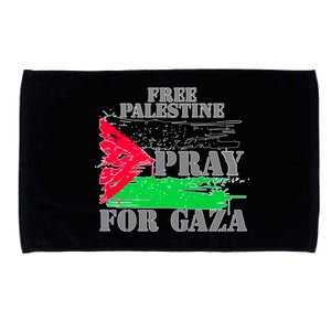 Free Palestine Pray For Gaza Palestinian Flag Microfiber Hand Towel