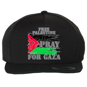 Free Palestine Pray For Gaza Palestinian Flag Wool Snapback Cap