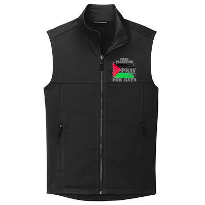 Free Palestine Pray For Gaza Palestinian Flag Collective Smooth Fleece Vest