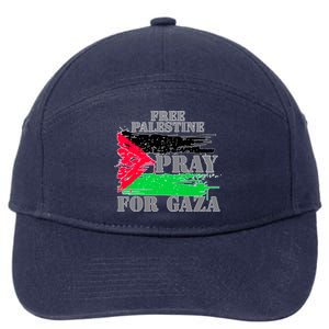 Free Palestine Pray For Gaza Palestinian Flag 7-Panel Snapback Hat