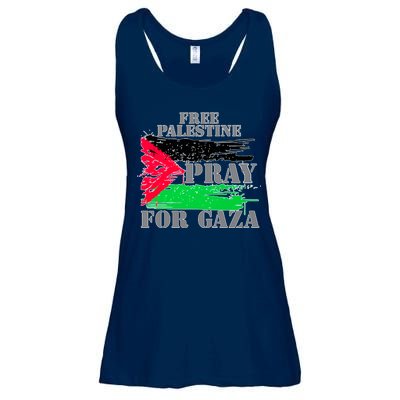 Free Palestine Pray For Gaza Palestinian Flag Ladies Essential Flowy Tank