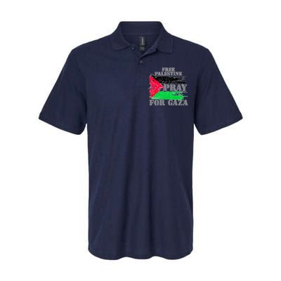 Free Palestine Pray For Gaza Palestinian Flag Softstyle Adult Sport Polo