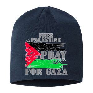 Free Palestine Pray For Gaza Palestinian Flag Sustainable Beanie