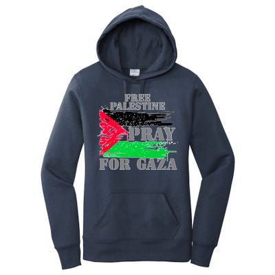 Free Palestine Pray For Gaza Palestinian Flag Women's Pullover Hoodie