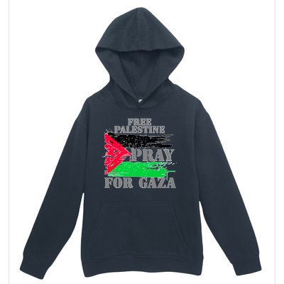 Free Palestine Pray For Gaza Palestinian Flag Urban Pullover Hoodie