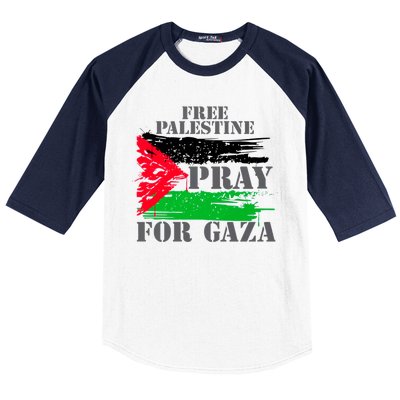 Free Palestine Pray For Gaza Palestinian Flag Baseball Sleeve Shirt