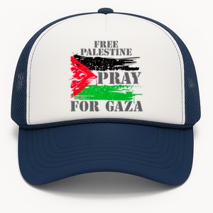 Free Palestine Pray For Gaza Palestinian Flag Trucker Hat