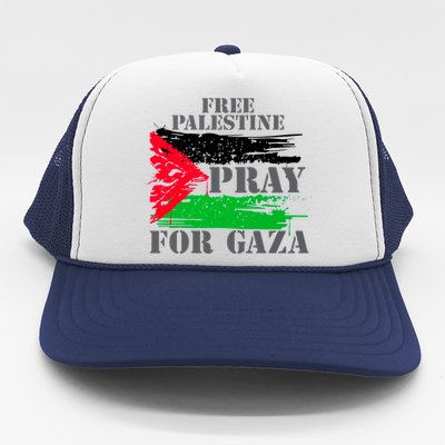 Free Palestine Pray For Gaza Palestinian Flag Trucker Hat