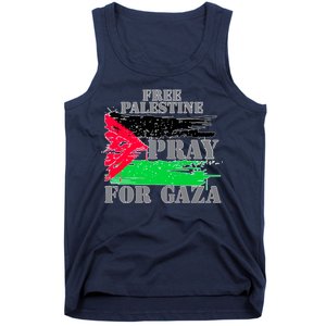 Free Palestine Pray For Gaza Palestinian Flag Tank Top