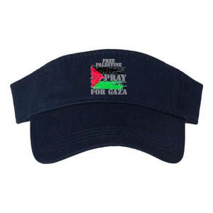 Free Palestine Pray For Gaza Palestinian Flag Valucap Bio-Washed Visor