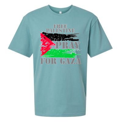 Free Palestine Pray For Gaza Palestinian Flag Sueded Cloud Jersey T-Shirt