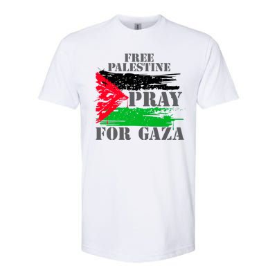 Free Palestine Pray For Gaza Palestinian Flag Softstyle CVC T-Shirt