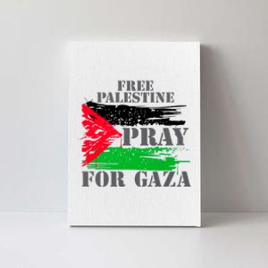 Free Palestine Pray For Gaza Palestinian Flag Canvas