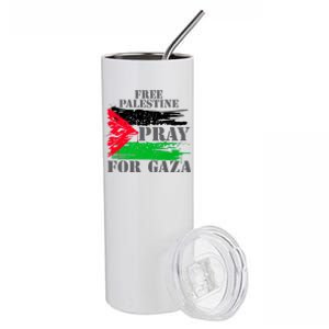 Free Palestine Pray For Gaza Palestinian Flag Stainless Steel Tumbler