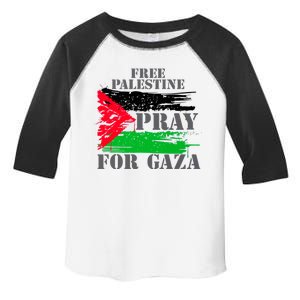 Free Palestine Pray For Gaza Palestinian Flag Toddler Fine Jersey T-Shirt