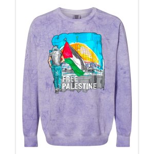 Free Palestine Save Gaza Ilustraion Colorblast Crewneck Sweatshirt