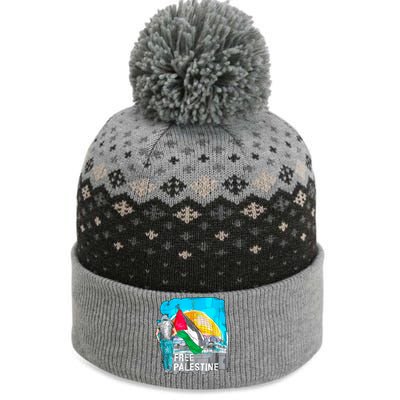 Free Palestine Save Gaza Ilustraion The Baniff Cuffed Pom Beanie