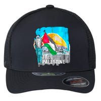 Free Palestine Save Gaza Ilustraion Flexfit Unipanel Trucker Cap