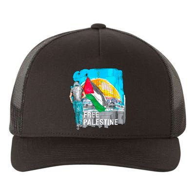 Free Palestine Save Gaza Ilustraion Yupoong Adult 5-Panel Trucker Hat