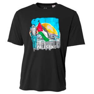 Free Palestine Save Gaza Ilustraion Cooling Performance Crew T-Shirt