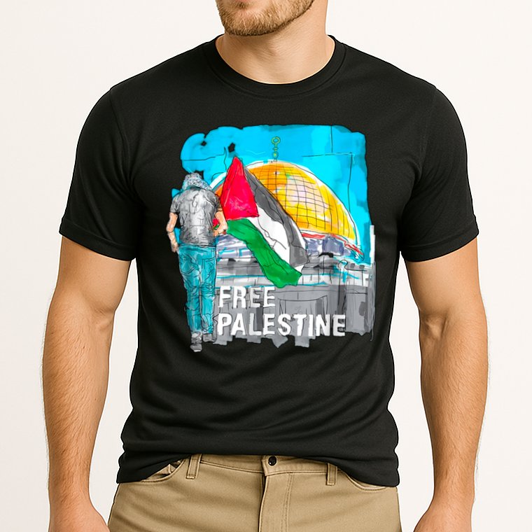 Free Palestine Save Gaza Ilustraion Cooling Performance Crew T-Shirt