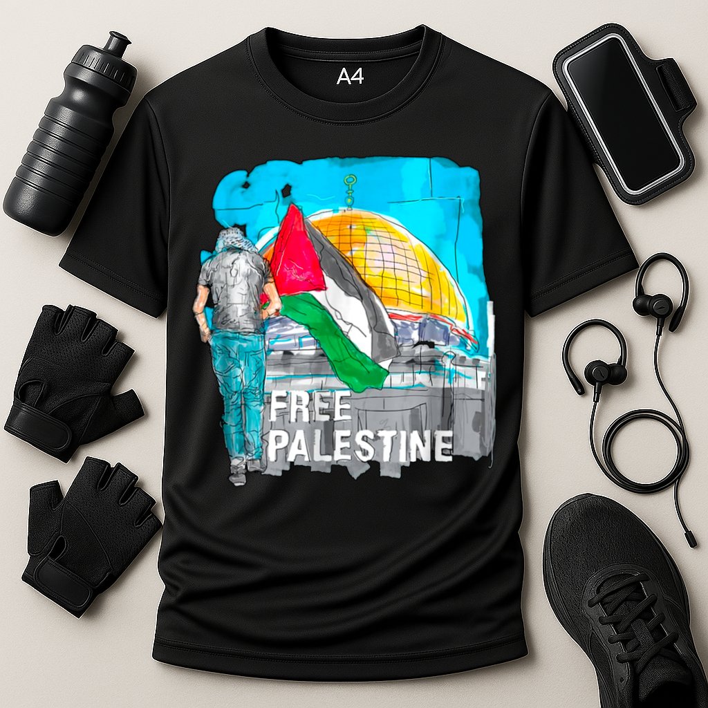 Free Palestine Save Gaza Ilustraion Cooling Performance Crew T-Shirt