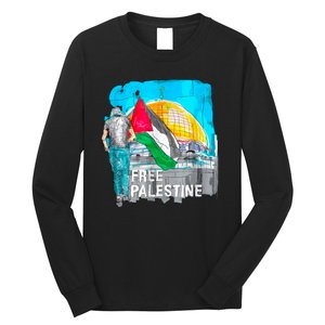 Free Palestine Save Gaza Ilustraion Long Sleeve Shirt