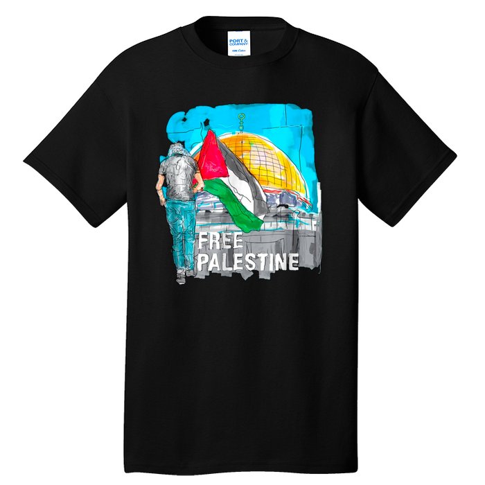 Free Palestine Save Gaza Ilustraion Tall T-Shirt