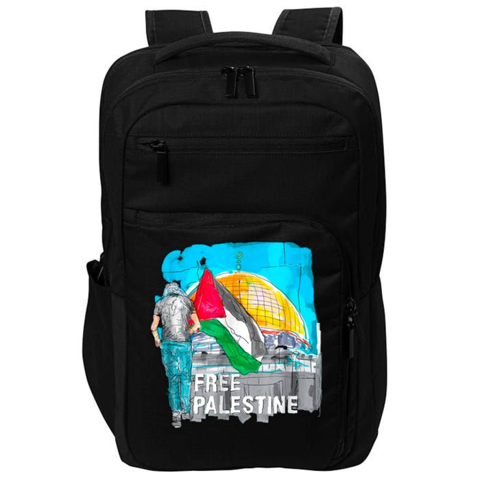 Free Palestine Save Gaza Ilustraion Impact Tech Backpack