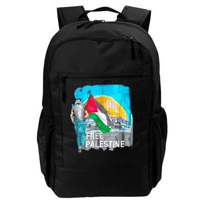 Free Palestine Save Gaza Ilustraion Daily Commute Backpack