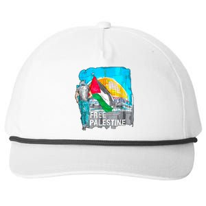 Free Palestine Save Gaza Ilustraion Snapback Five-Panel Rope Hat