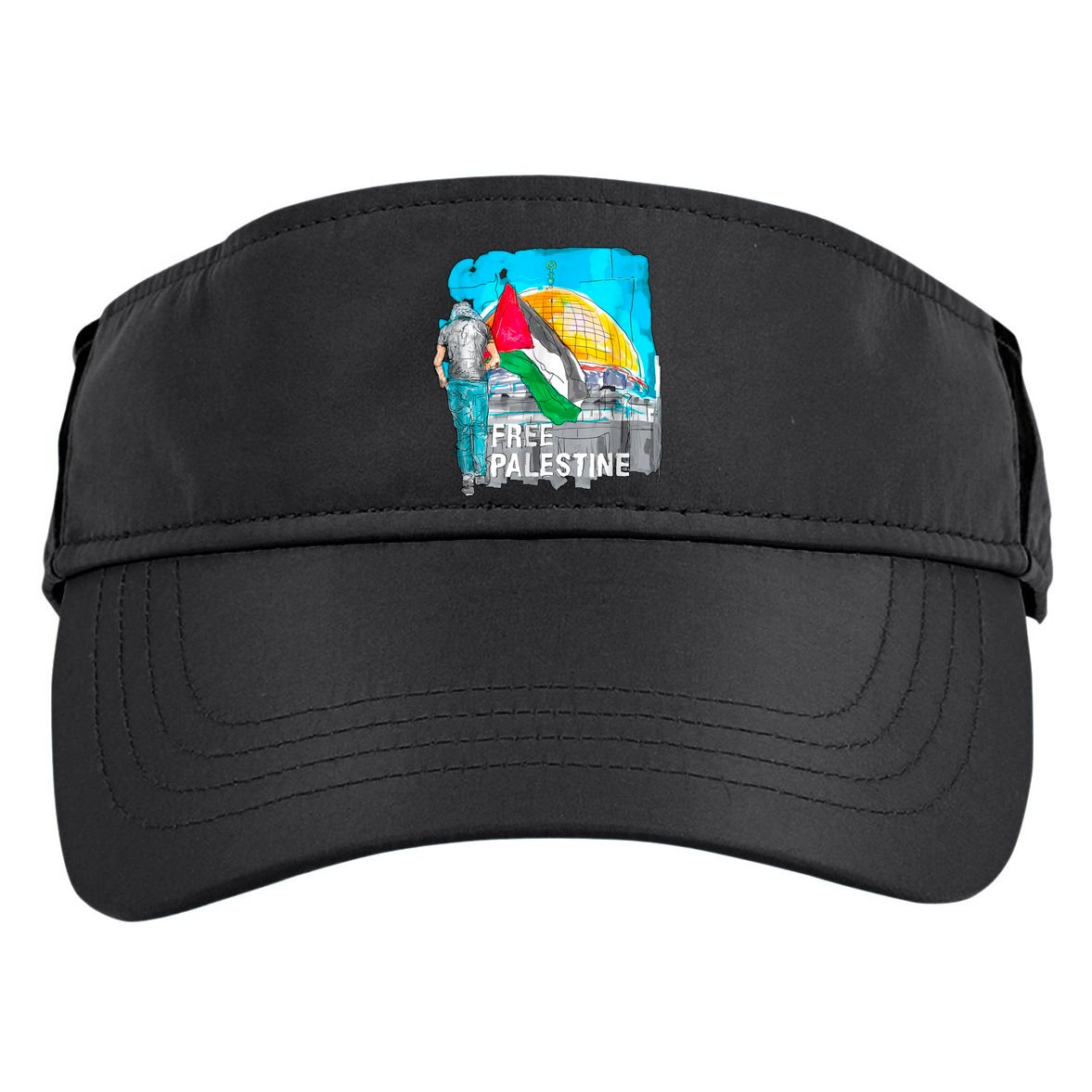 Free Palestine Save Gaza Ilustraion Adult Drive Performance Visor