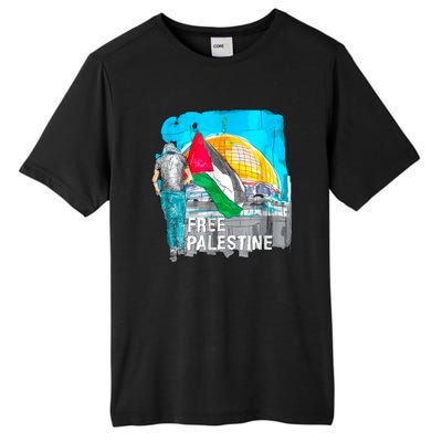 Free Palestine Save Gaza Ilustraion Tall Fusion ChromaSoft Performance T-Shirt