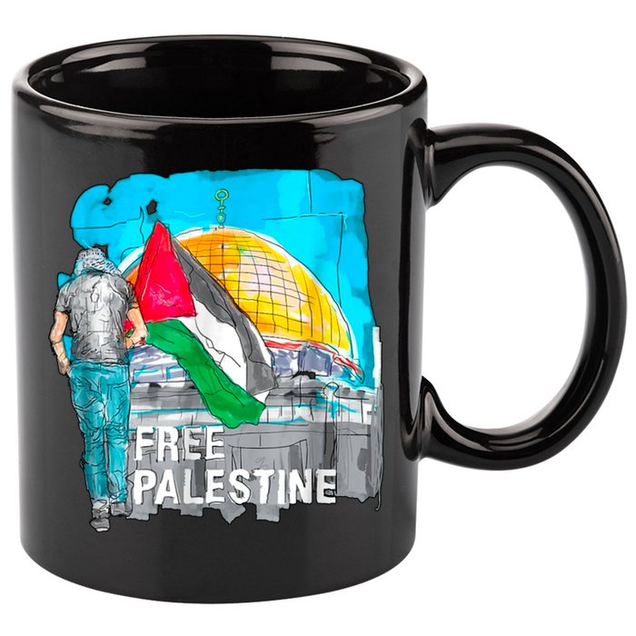 Free Palestine Save Gaza Ilustraion 11oz C Handle Ceramic Mug