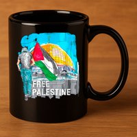 Free Palestine Save Gaza Ilustraion 11oz C Handle Ceramic Mug