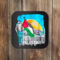 Free Palestine Save Gaza Ilustraion Coaster