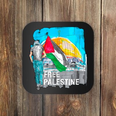 Free Palestine Save Gaza Ilustraion Coaster