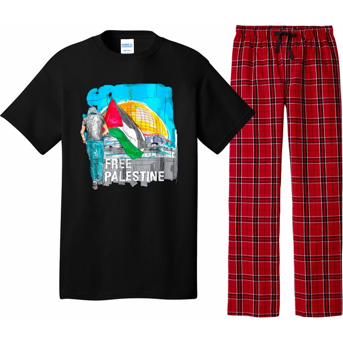 Free Palestine Save Gaza Ilustraion Pajama Set