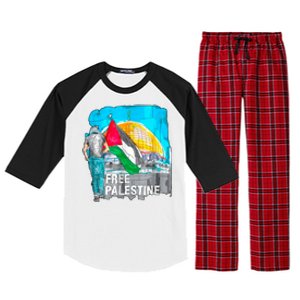 Free Palestine Save Gaza Ilustraion Raglan Sleeve Pajama Set