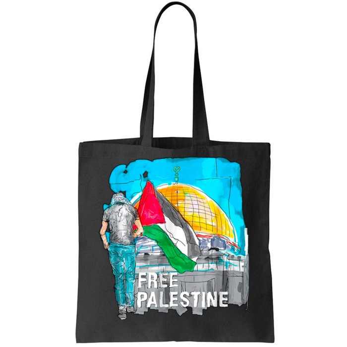 Free Palestine Save Gaza Ilustraion Tote Bag