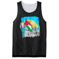 Free Palestine Save Gaza Ilustraion Mesh Reversible Basketball Jersey Tank