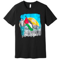 Free Palestine Save Gaza Ilustraion Premium T-Shirt