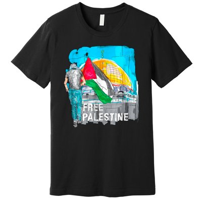 Free Palestine Save Gaza Ilustraion Premium T-Shirt