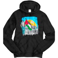 Free Palestine Save Gaza Ilustraion Tie Dye Hoodie