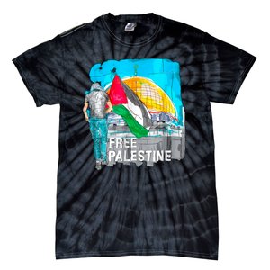 Free Palestine Save Gaza Ilustraion Tie-Dye T-Shirt