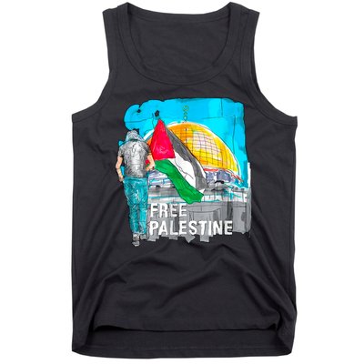 Free Palestine Save Gaza Ilustraion Tank Top